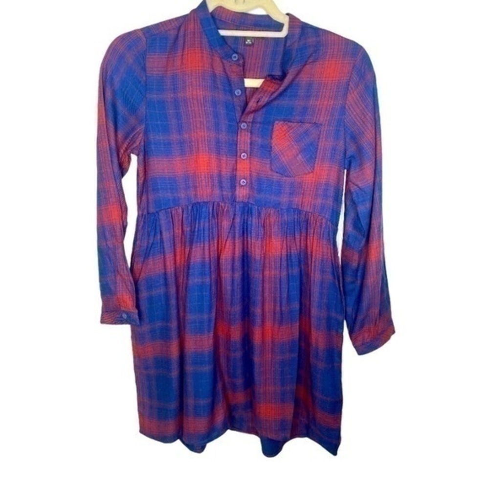 Joe's Jeans Plaid Red and Blue Dress Medium NWT